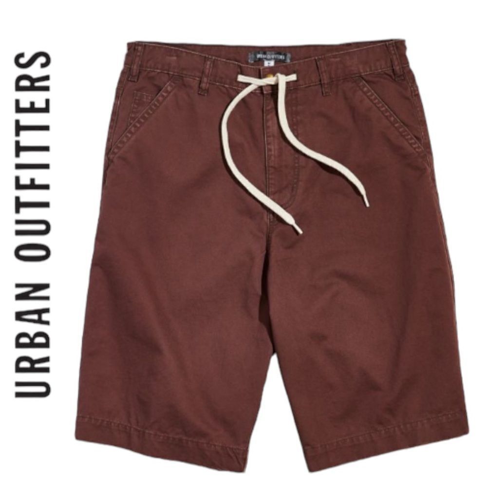 UO Urban Outfitters Washed Oversized Brown Oversized Fit Chino Shorts NEW S